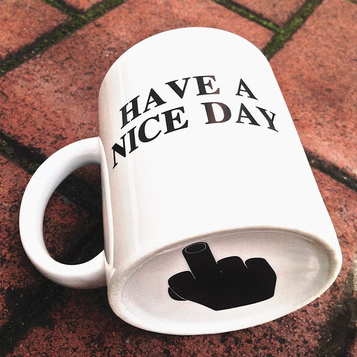 Ha en fin dag kaffekopp midtfinger morsom kopp nyhetsgave | Skanto