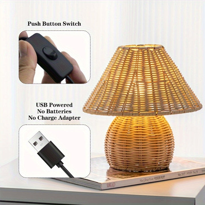 Skanto | Noya Rattan Bordlampe Hjem Dekor