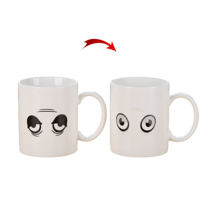 Wake-Up Eyes Magic Varmefølsom Fargeforandre Keramisk KaffeKopp | Skanto