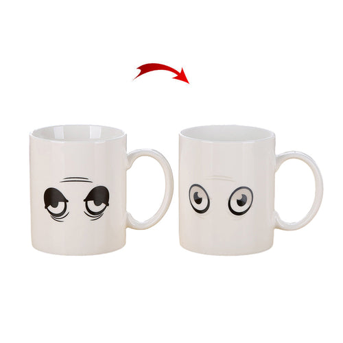 Wake-Up Eyes Magic Varmefølsom Fargeforandre Keramisk KaffeKopp | Skanto
