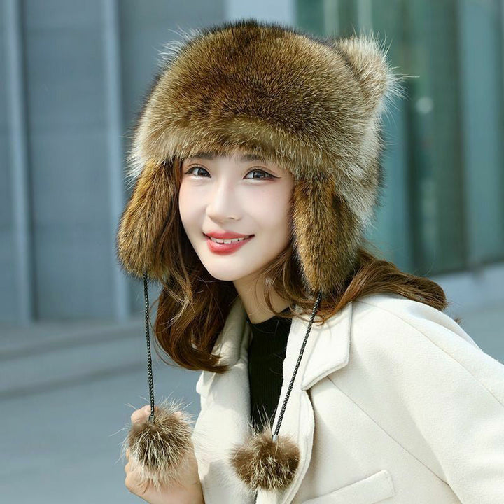 Skanto | Søt Faux fur Raccoon Tail Foreldrebarn Plush Hatt