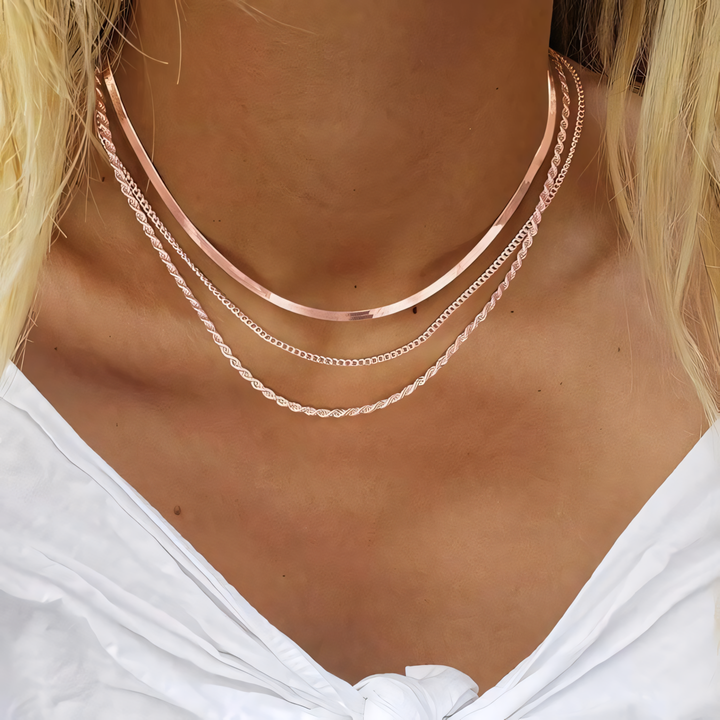 Skanto | 3pc Klassisk Halskjede Choker Stabel