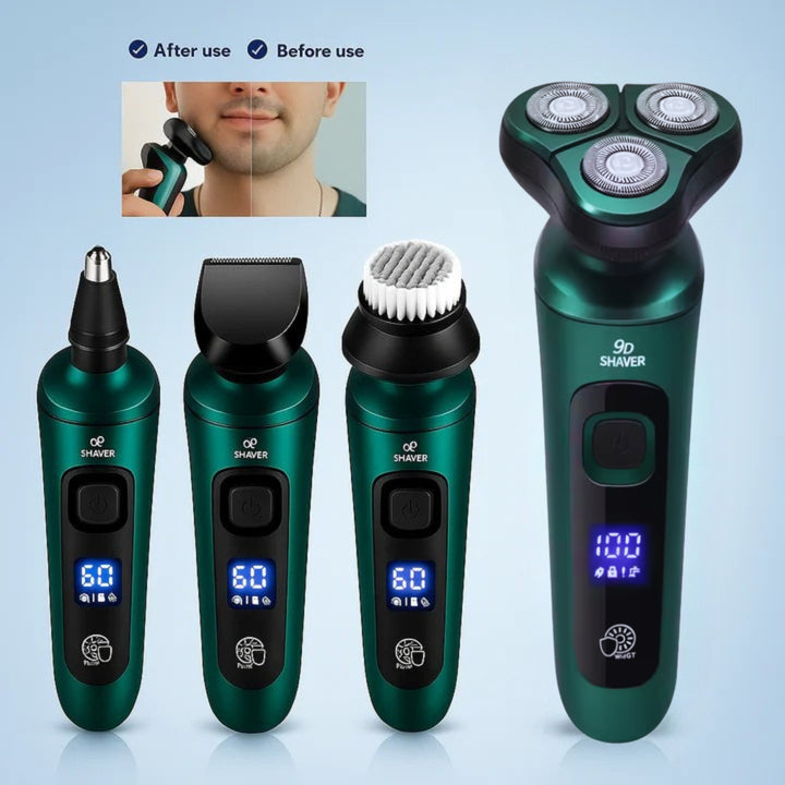 4-i-1 Grooming – Vanntett – LED-skjerm – USB-oppladbar – Fuktig og tørr barbering Skanto