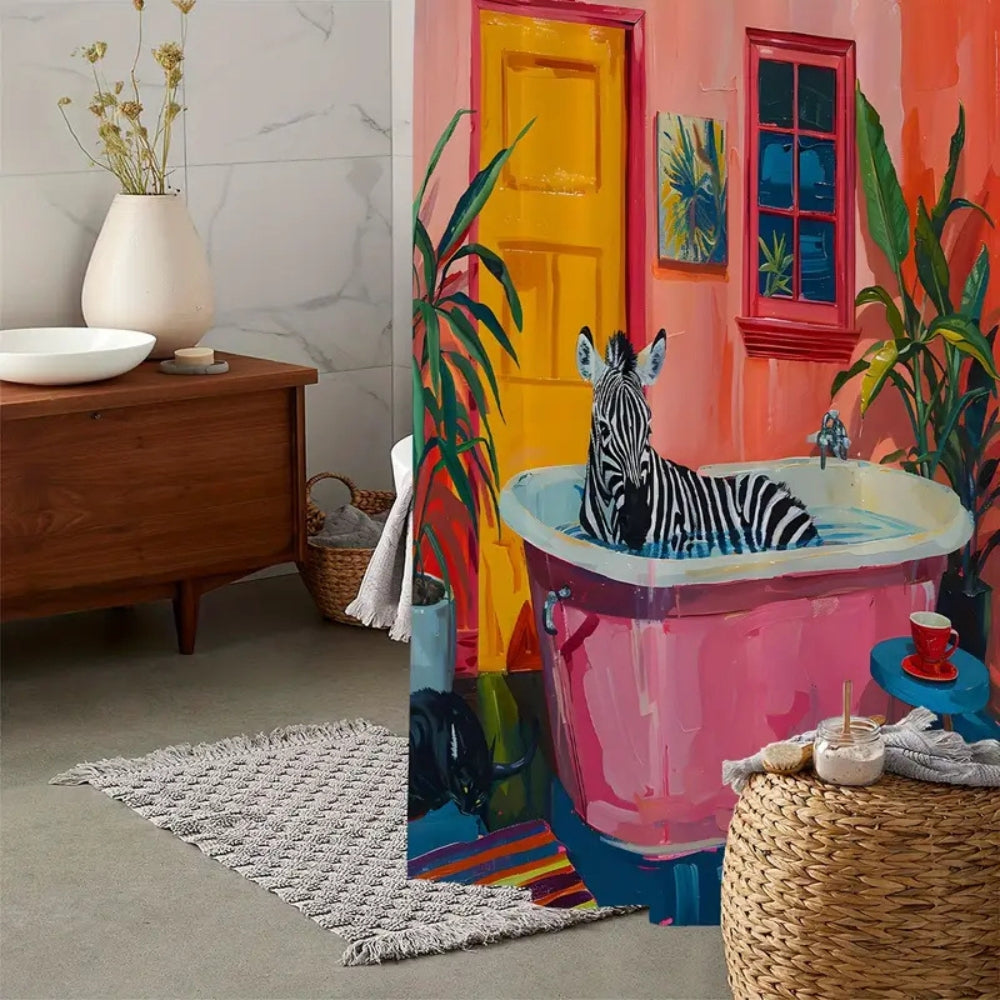 Skanto | Lekent Rosa Zebra Gardin
