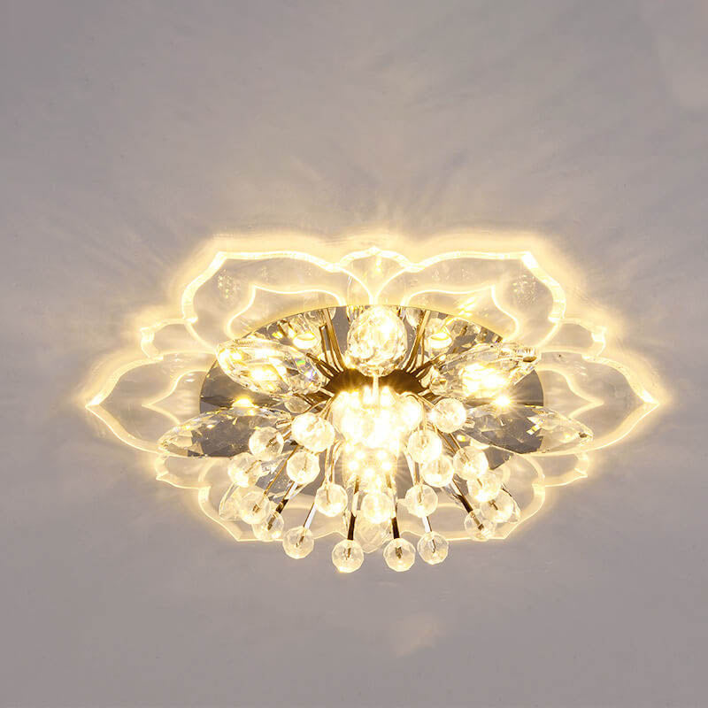 Skanto | GlowPetal LED Krystall Taklampe | Blomsterformet | Moderne Design | Energisparende | Dekorativ Belysning