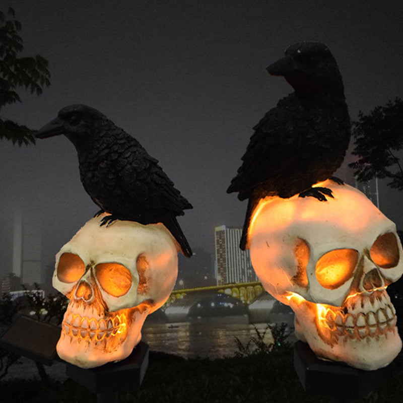 Skanto | Halloween Solenergisk Hodeskalle Kråke Dekorative Lys