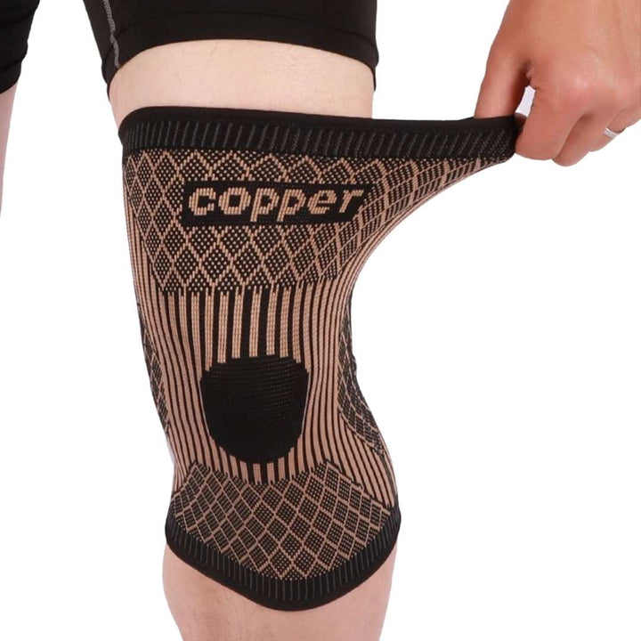 CopperFlex Kneebånd med kompresjon | for smertelindring - støtte - mobilitet - perfekt for utøvere, arthritis, seniorer og skadegjenoppretting Skanto