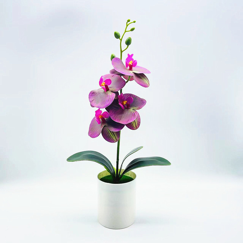 Skanto | Kunstig Orkidéblomst – Dekorativ Kunstig Plante for Stue og Borddekorasjon