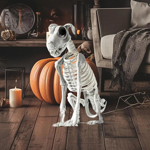 Gruselige Skeletthund-Halloween-Dekorasjonsstatue
