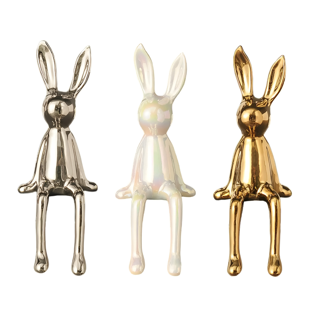 Skanto | Skinnende Keramisk Kanin Figurine