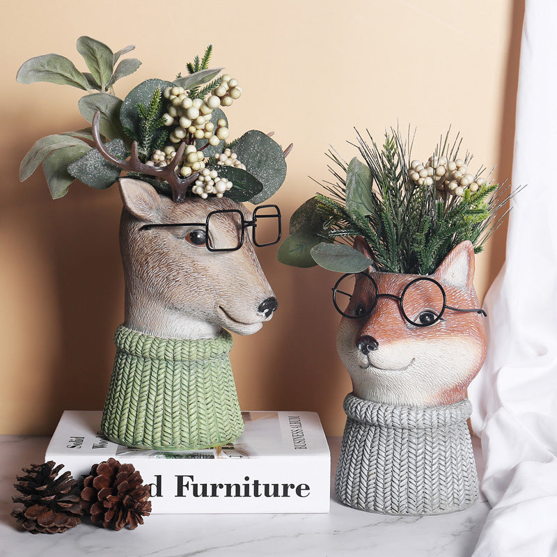 Resin Animal Flower Pot | Skanto