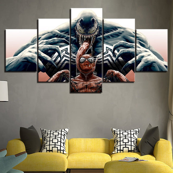 Spider-Man vs. Venom 5-delt lerretbilde | Høyoppløselige trykk