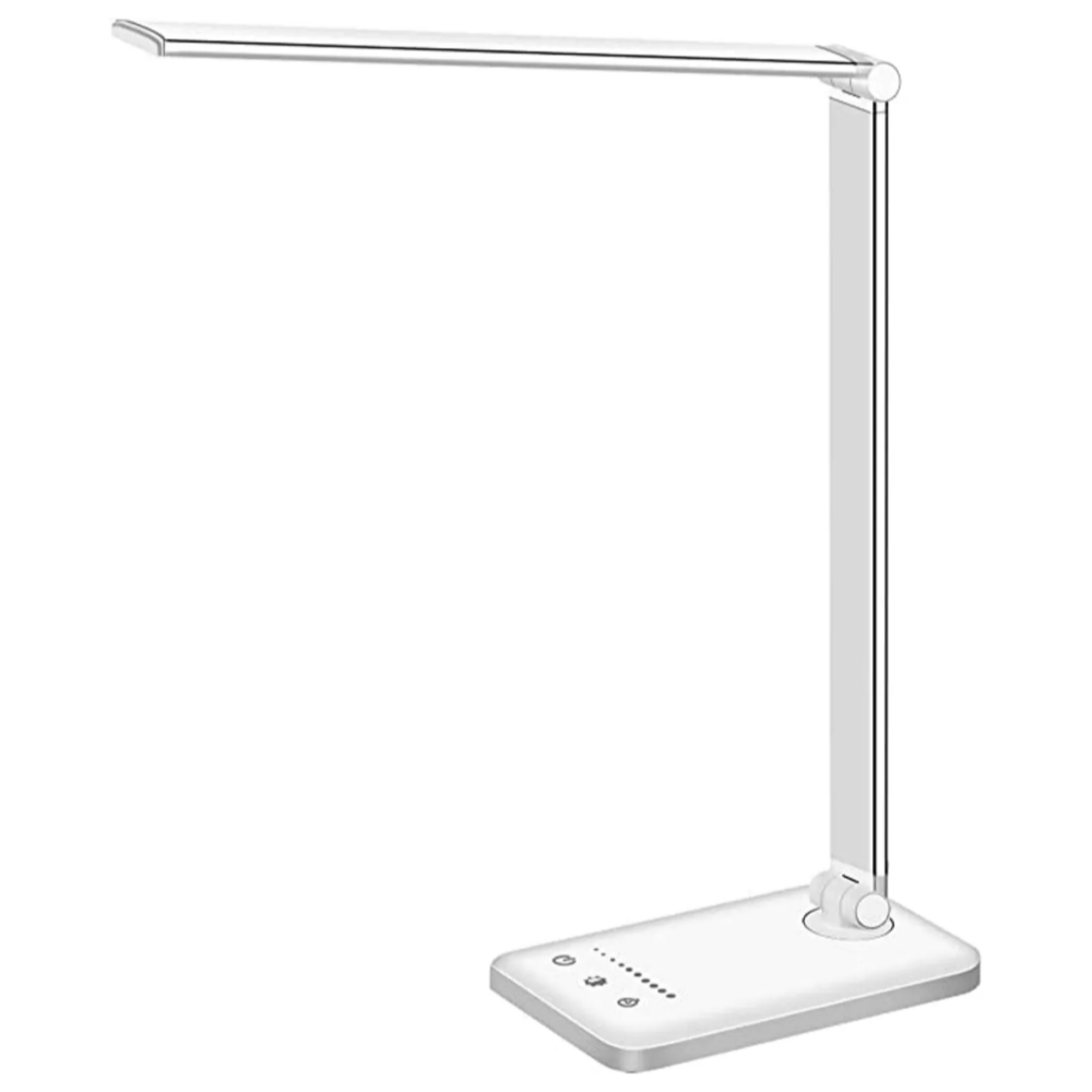 LED-Tae-lampe med USB-ladeport - 5 lysinnstillinger og Dimmae-belysningskontroll for skrivebord og leselampe