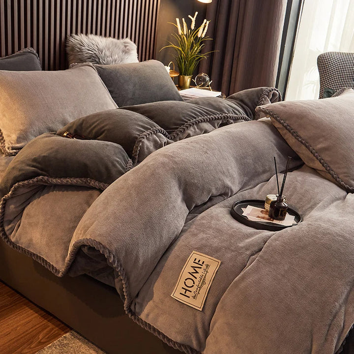 Skanto | Luksus Fløyel Fleece Dynecover Sett - PlushHaven