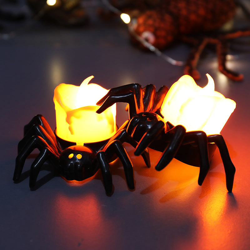 Skanto | ️Halloween Edderkopp Te-lys Spooky Elektrisk Flakkende Kunstige Lys