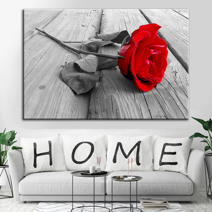 Lonely Rose - Lerret Veggkunst Maleri