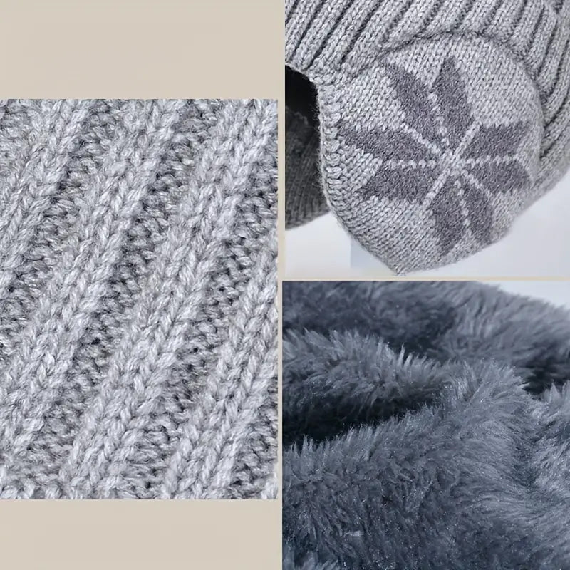 Skanto | Barne Vinter Fleece Skjerf Dress Strikket Lue