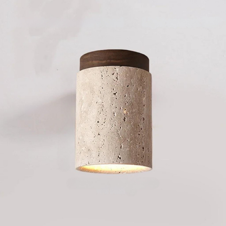 ÉclatPierre - Elegant Travertin Innfelt LED Lampe Skanto
