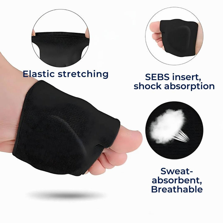 CushionFlex Fremre fotbeskyttelse | Silikon Gelpute - Absorberer støt på foten - Smertelindring - for Metatarsalgia - Daglig komfort Skanto