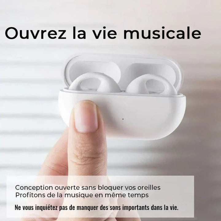 Bone conduction headphones with clip for the ear, wireless | Skanto