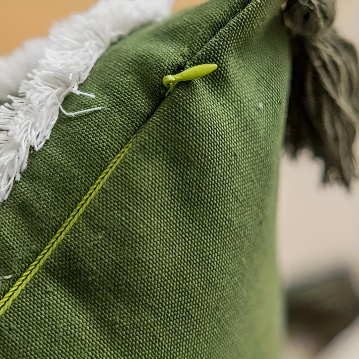 Skanto | Plush Leaf With Tassel Cushion Cover