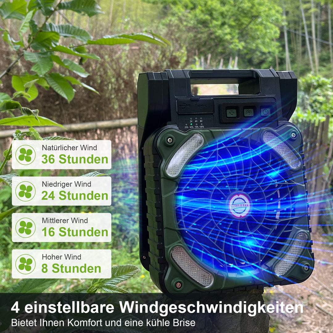 Bærbar solcelle campingvifte LED-lampe | Skanto