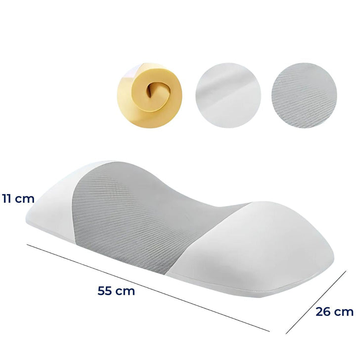SpineEase | Lumbal støtte minneskum pute – Rygg smerte lindring – Pustende trekk – Ergonomisk søvn hjelp Skanto