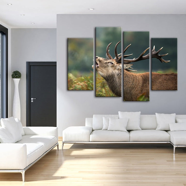 4 Piece Bleating Elk - Canvas Wall Art Painting | Skanto
