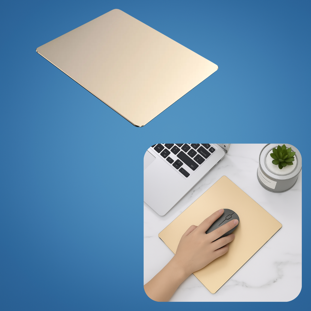 Precision Glide – Rigid Aluminium – Non-Slip Stability – Durable Easy-Clean Surface – Work & Gaming Use Skanto