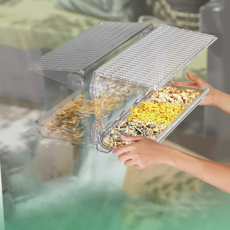 Skanto | Utendørs Clear-Window-Suction-Cup-Fuglekasse