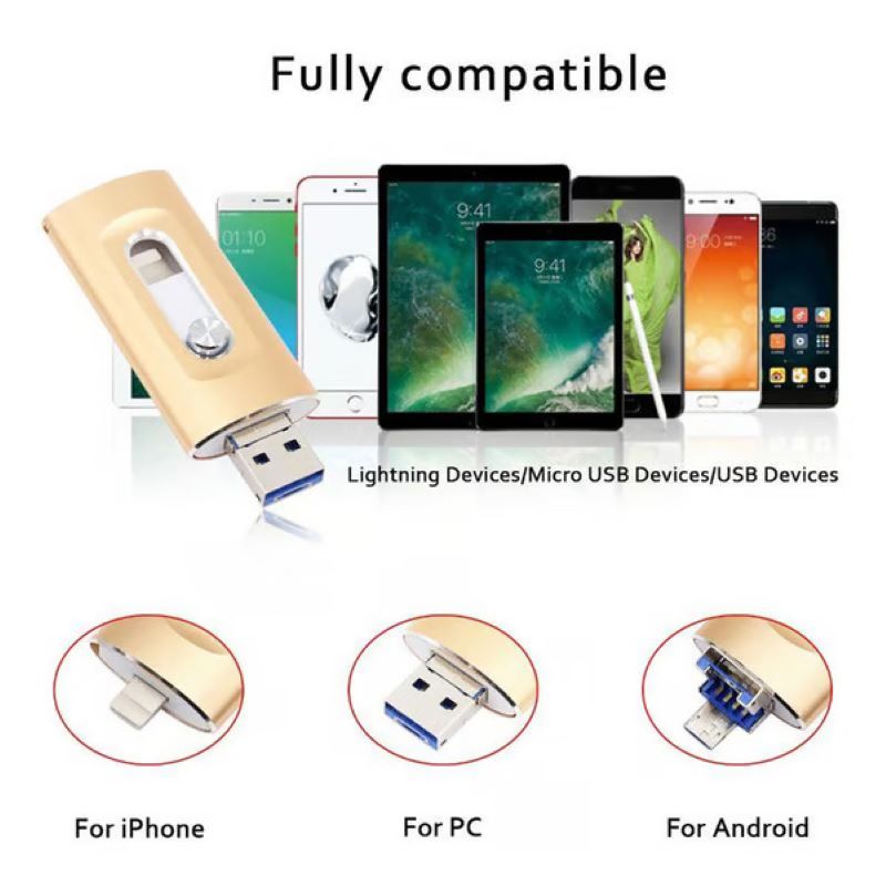 Skanto | 3 i 1 stor kapasitet USB-flash-stasjon for mobiltelefon og datamaskin