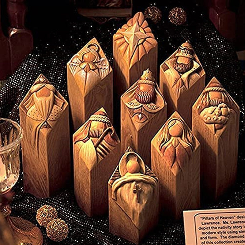 Heaven Nativity Tree Pillar Statues | Skanto