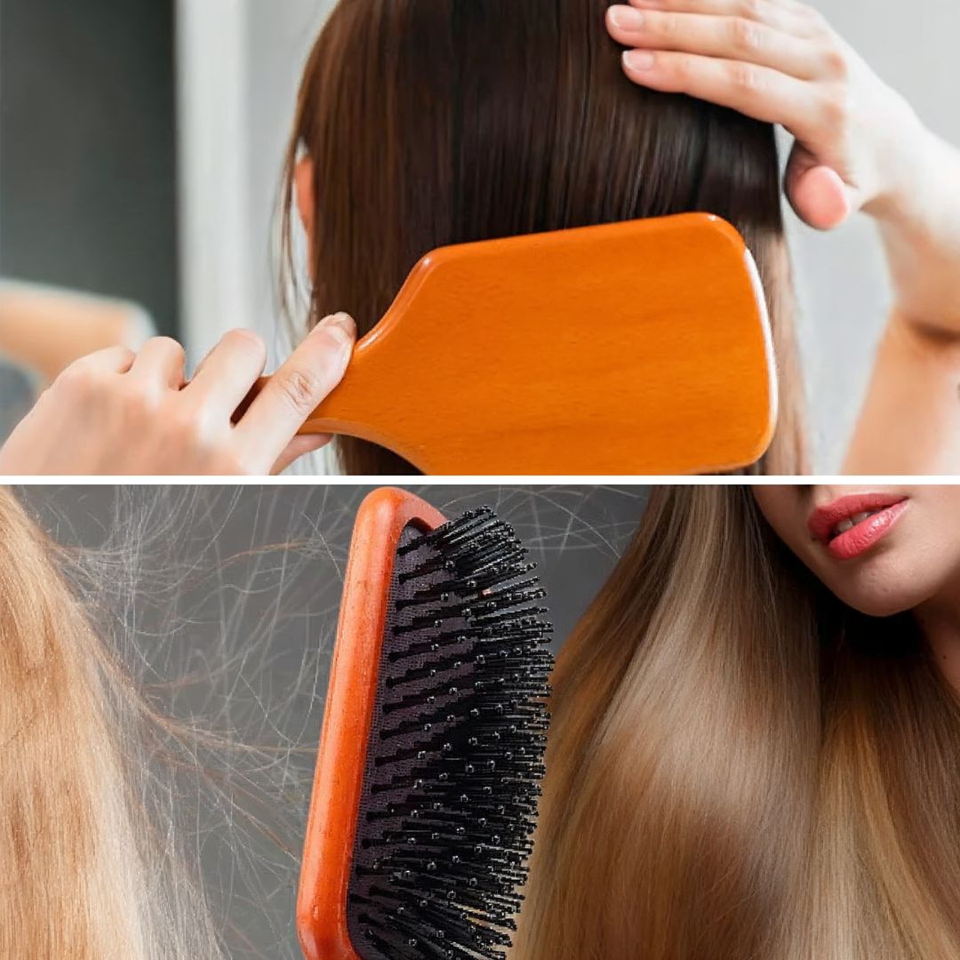 Static Detangling Brush – Frizz Control – Air Cushion Pad – Reduces Breakage – Adds Smooth, Shiny & Healthy-Looking Hair Skanto