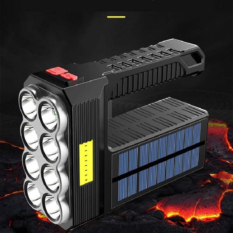 Skanto | Solenergi LED lommelykt – Vanntett, kraftig håndholdt søkelys med litiumbatteri
