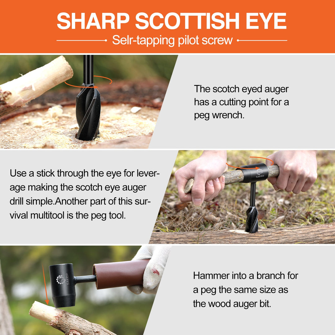 Skanto | SAKER® UPGRADE BUSHCRAFT HÅND DRILL SKYVER