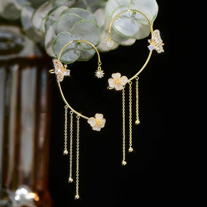 Skanto | Butterfly Blomst Rem Style Zircon Øredobber