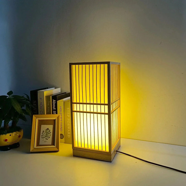 Skanto | Japansk Bambus Bordlampe med Varmt Lys