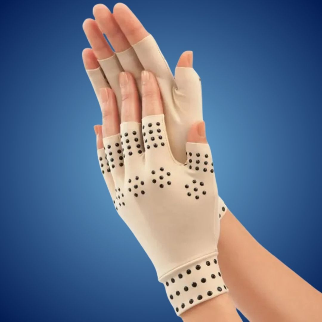 ThermaFlex Fingerless Artritts Hansker | Magnetiske Kompresjons Hansker for Artritts Smerter Lindring - Forbedret Sirkulasjon - Redusert Hevelse Skanto