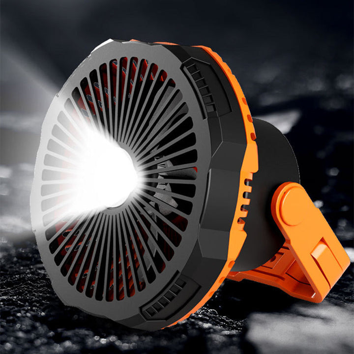 Bærbar campingvifte med LED-lys | Skanto