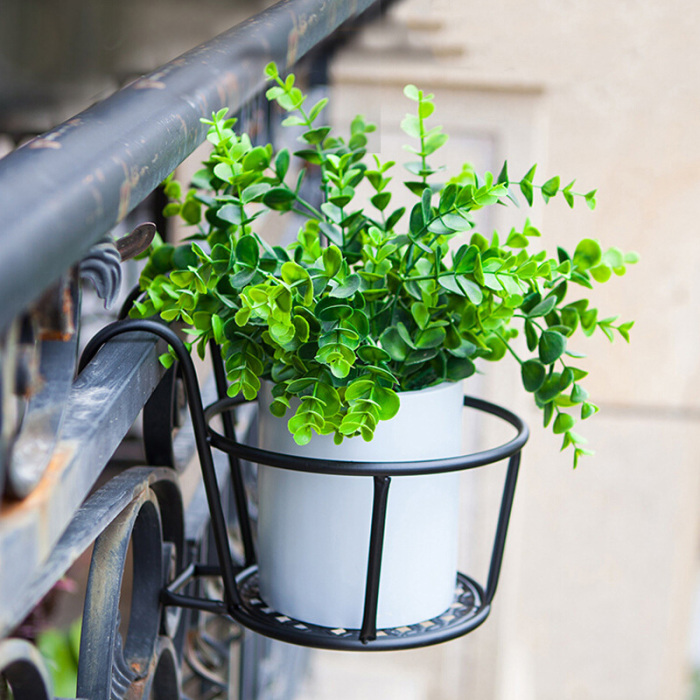 Skanto | Hengeplantekurv laget av metall – Balkong Blomsterpotte med krok for hage og terrasse