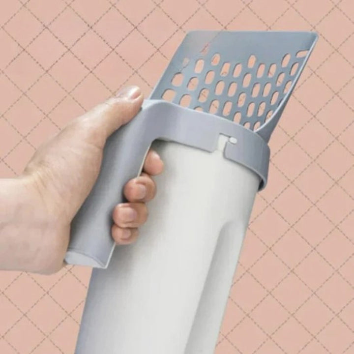 Selvrensende kattetoalett med integrert pose-dispenser Skanto