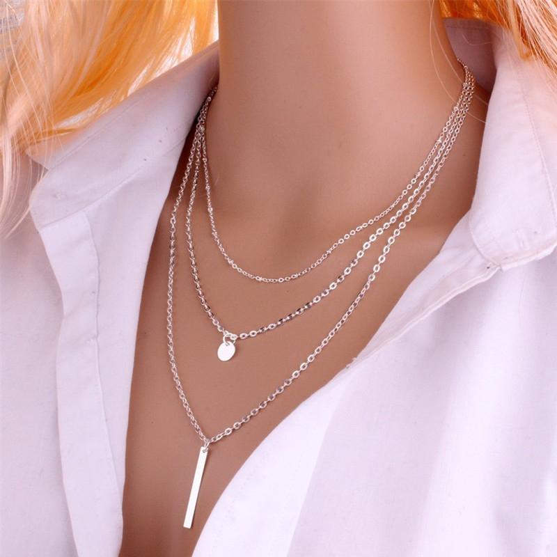 Skanto | Multilayer Pendant Lang Kjede Halskjede