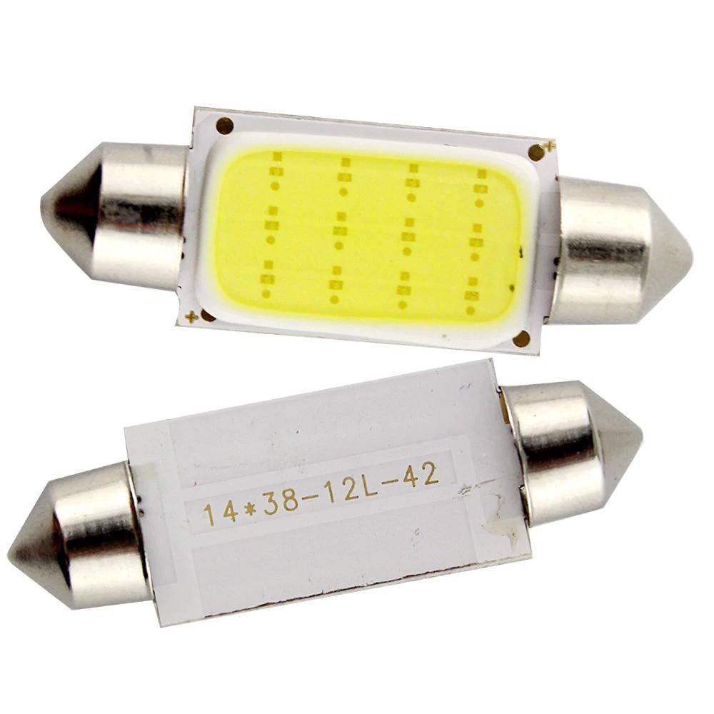 Skanto | 10stk Bilinteriør Lysdome COB 1.5W DC12V LED Pærer Lampeplate