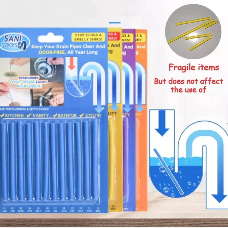Sani Sticks Avløpsrenser - Pakke med 12 Skanto