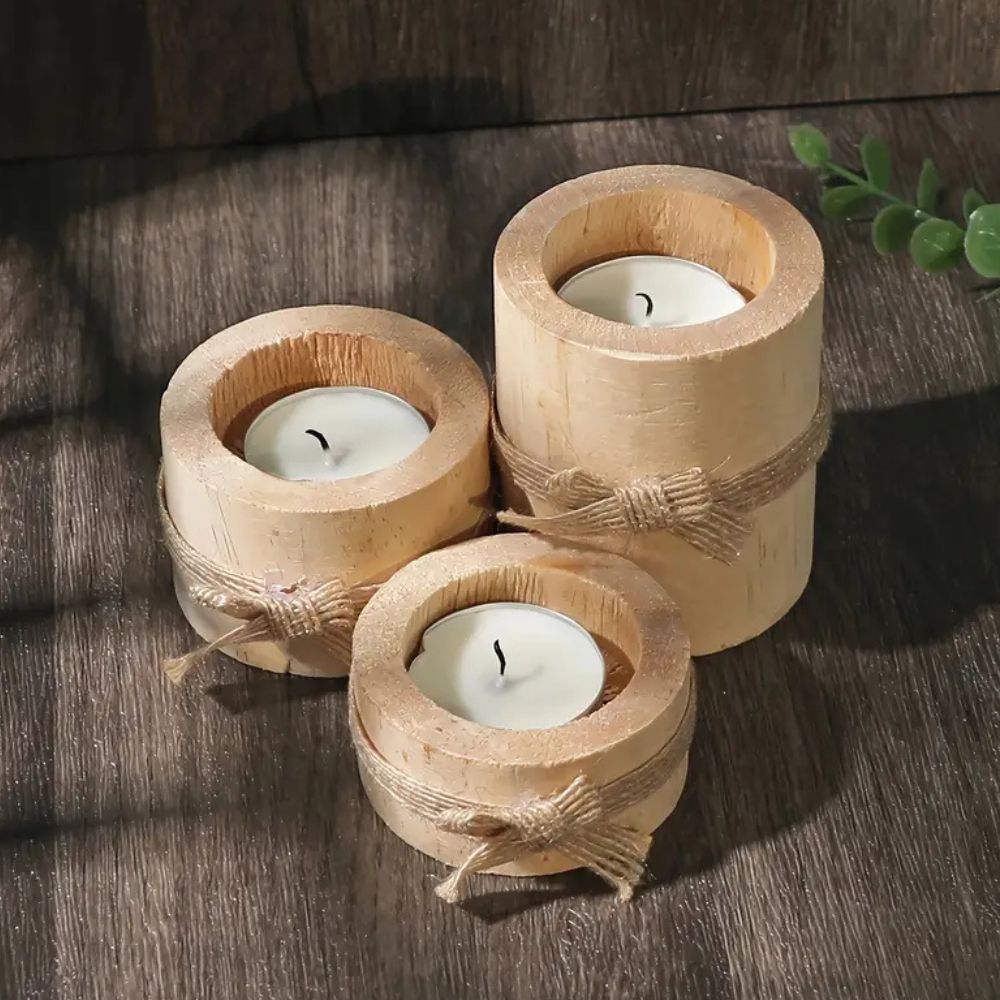 Skanto | Bambus Essence Lysestaker | 3 sett