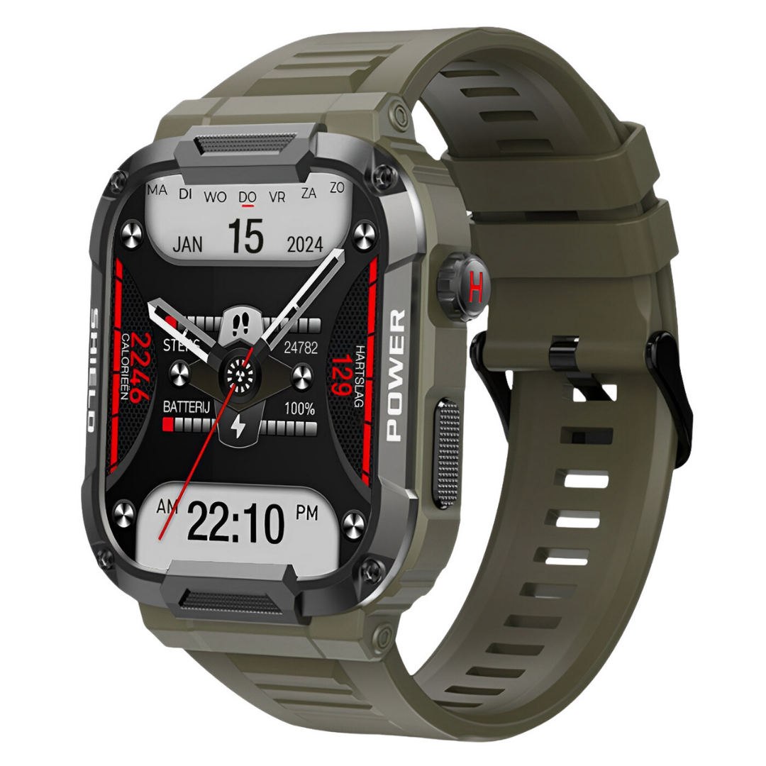 Skanto | IronPulse X1 Robust Smartklokke – Sjokkresistent, Vanntett & Helsemonitor