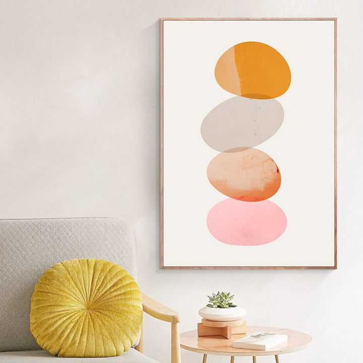 Oransje geometrisk sirkelstein - Lerretsbilde