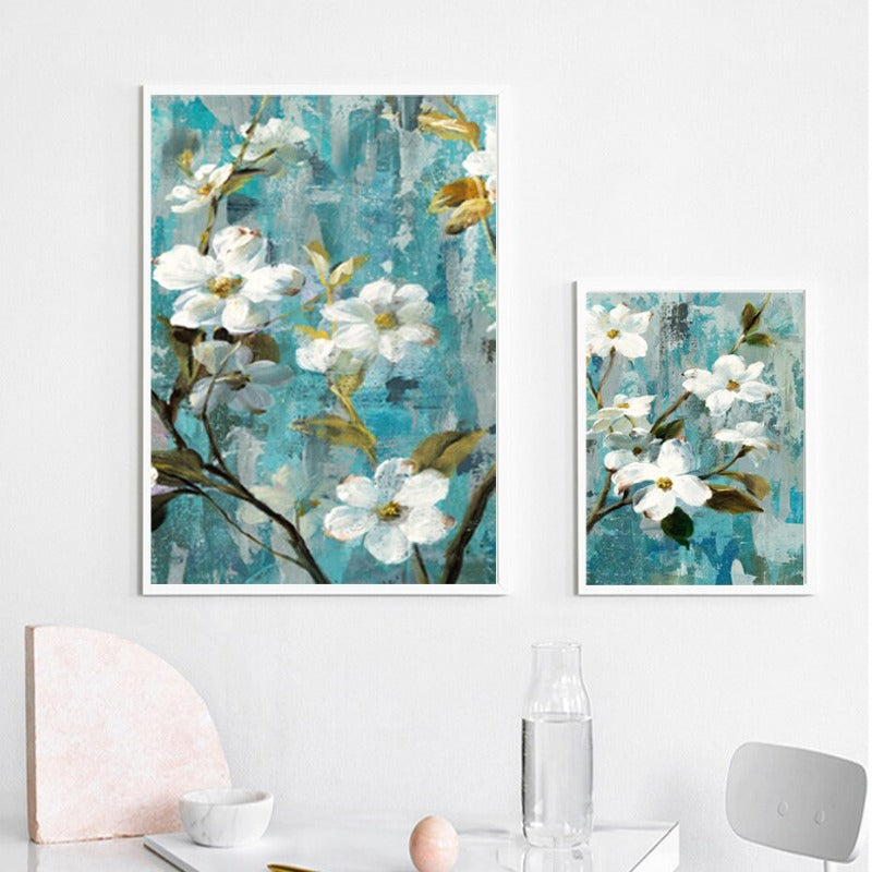 Apple White Flower Bilder - Lerret Veggkunst Maleri | Skanto