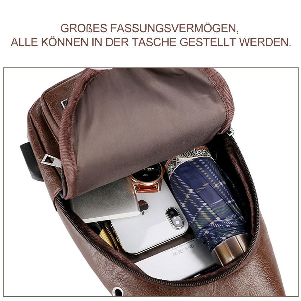 Skulderveske crossover veske for menn med USB ladeport | Skanto