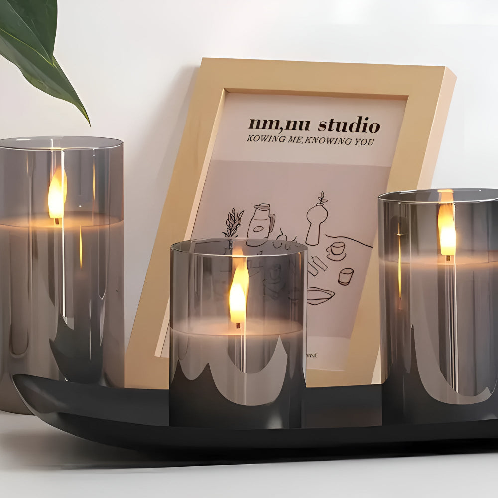 Skanto | Eterisk 3D flammeløs stearinlys | 3stk sett